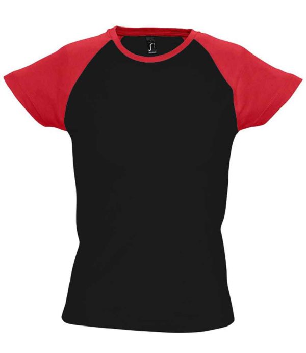 SOL'S Ladies Milky Contrast Baseball T-Shirt