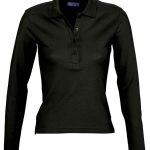 SOL'S Ladies Podium Long Sleeve Cotton Piqué Polo Shirt