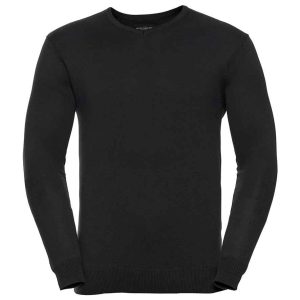 Russell Collection Cotton Acrylic V Neck Sweater