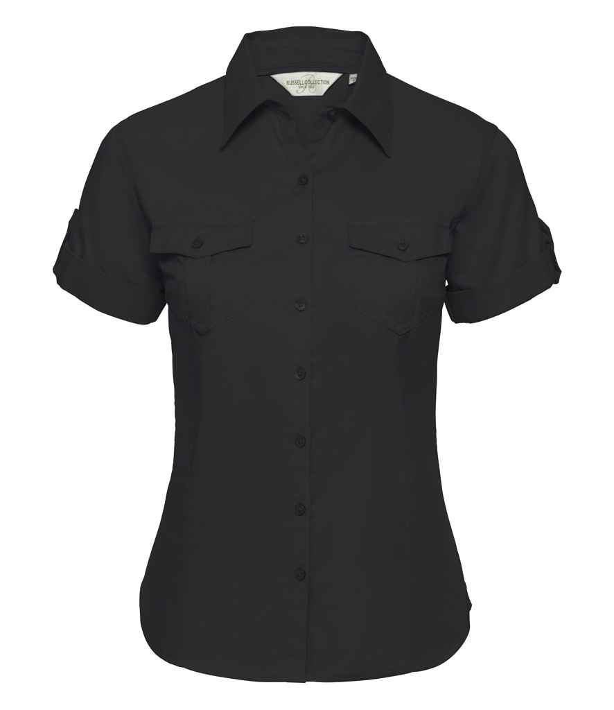 Russell Collection Ladies Short Sleeve Twill Roll Shirt