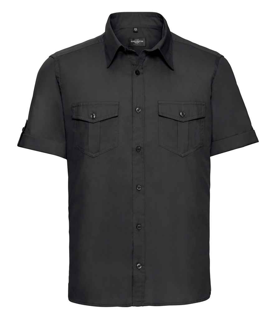 Russell Collection Short Sleeve Twill Roll Shirt