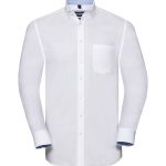 Russell Collection Tailored Long Sleeve Washed Oxford Shirt