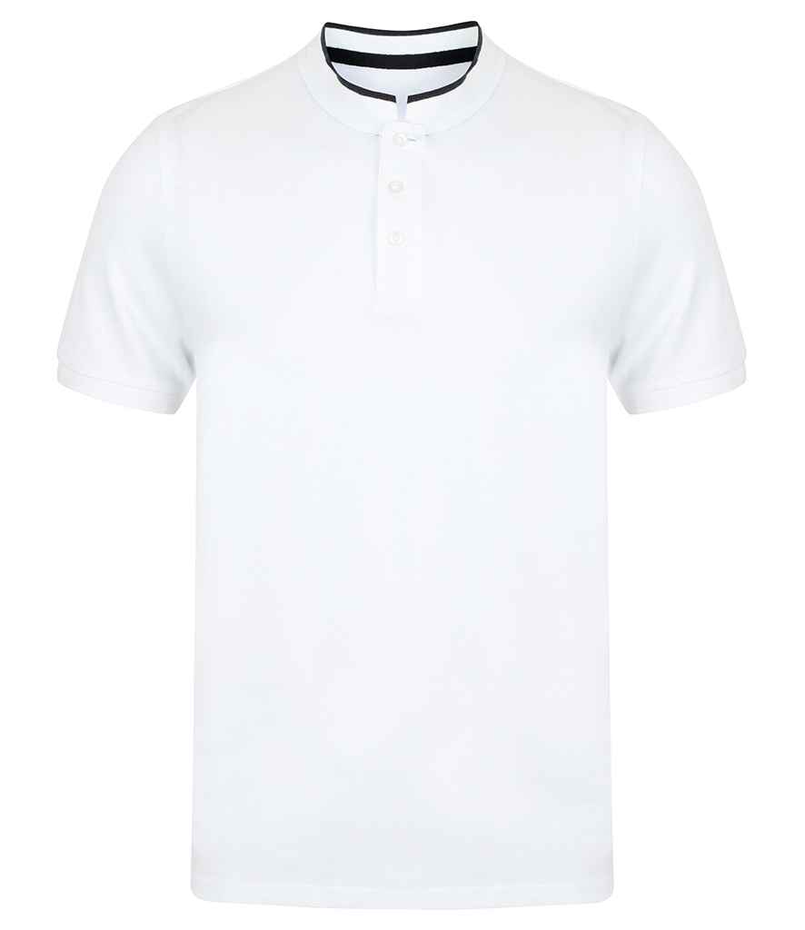 Front Row Stand Collar Stretch Polo Shirt