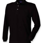 Henbury Long Sleeve Cotton Piqué Polo Shirt