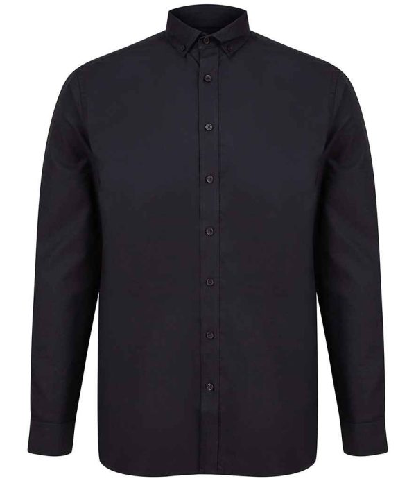 Henbury Modern Long Sleeve Classic Fit Oxford Shirt