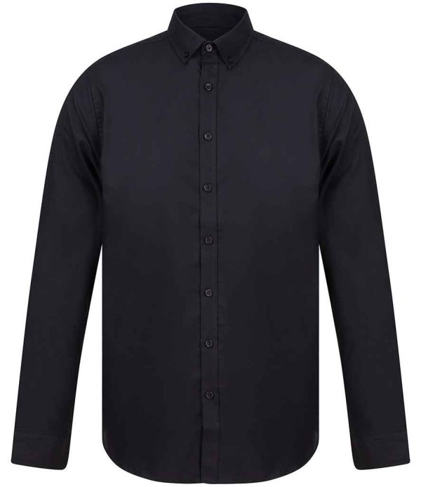 Henbury Modern Long Sleeve Slim Fit Oxford Shirt