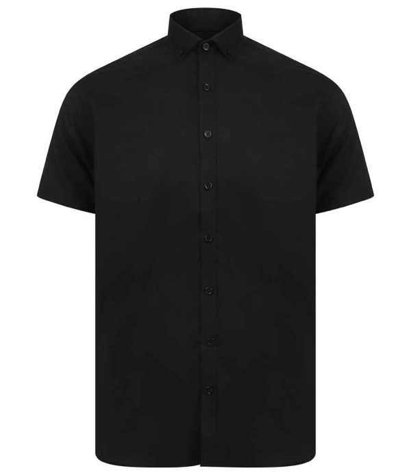 Henbury Modern Short Sleeve Slim Fit Oxford Shirt