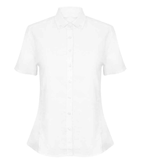 Henbury Ladies Modern Short Sleeve Regular Fit Oxford Shirt