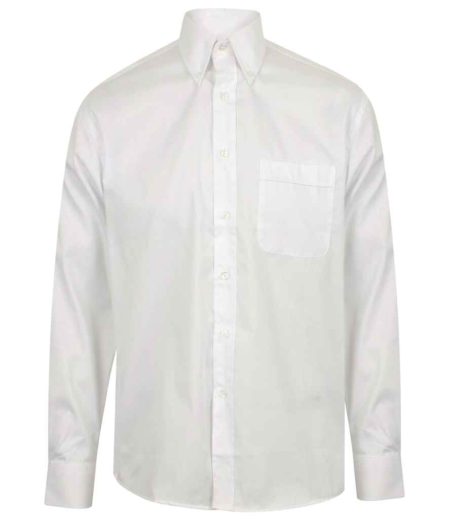 Henbury Long Sleeve Pinpoint Oxford Shirt