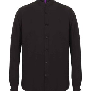 Henbury Mandarin Roll Sleeve Anti-Bac Wicking Shirt