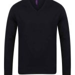 Henbury Lightweight Cotton Acrylic V Neck Sweater