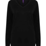 Henbury Ladies Lightweight Cotton Acrylic V Neck Sweater