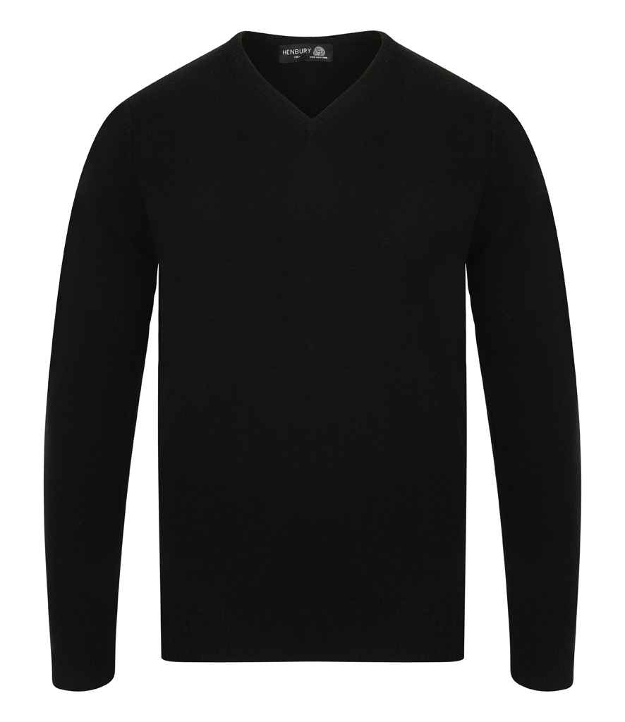 Henbury Lambswool V Neck Sweater