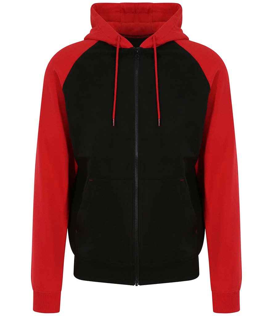 Awdis Varsity Zoodie – Felpa Con Cappuccio E Zip Uomo – Colore A Contrasto, Dettaglio Cuciture Doppie