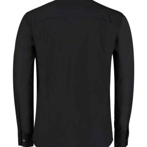 Kustom Kit Long Sleeve Tailored Mandarin Collar Shirt - Image 2