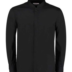 Kustom Kit Long Sleeve Tailored Mandarin Collar Shirt