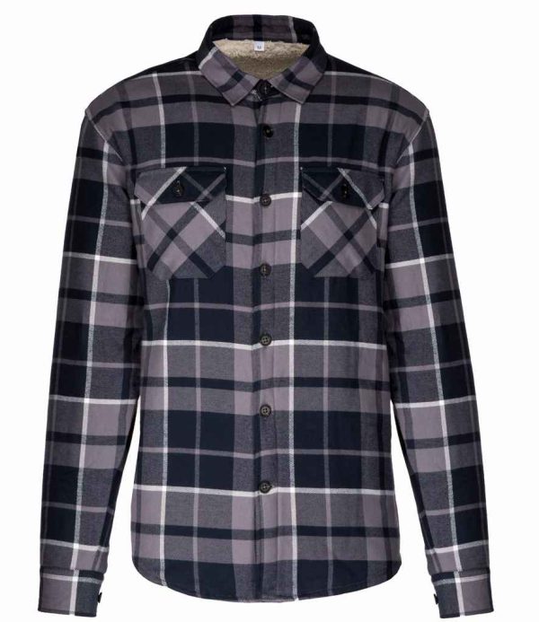 Kariban Sherpa Lined Checked Shirt Jacket