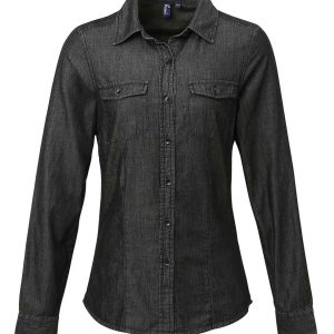 Premier Ladies Jeans Stitch Denim Shirt