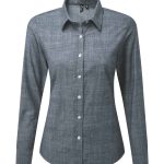 Premier Ladies Long Sleeve Chambray Shirt