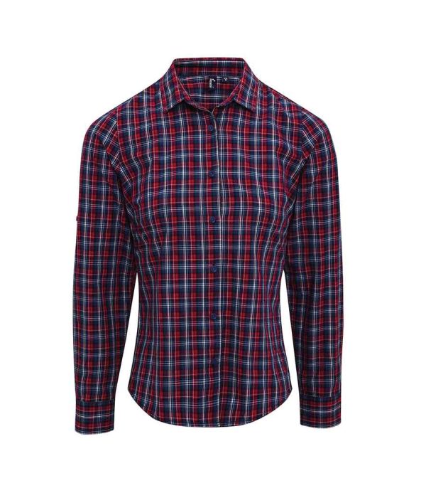 Premier Ladies Sidehill Check Long Sleeve Shirt