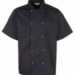 Premier Unisex Short Sleeve Stud Front Chef's Jacket