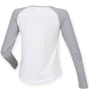 SF Ladies Long Sleeve Baseball T-Shirt - Image 2