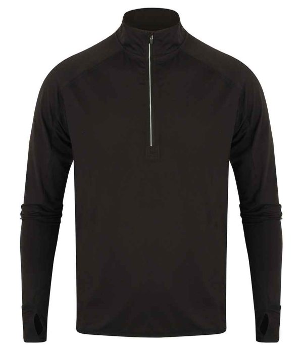 Tombo Long Sleeve Zip Neck Performance Top